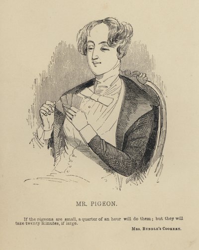 Kenny Meadows: Mr Pigeon (incisione) da Joseph Kenny (after) Meadows