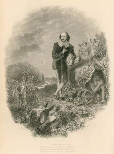 Ritratto di Shakespeare, con varie delle sue creazioni da Joseph Kenny Meadows