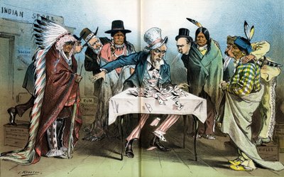 La nostra politica indiana, un castello di carte, 1881 da Joseph Keppler