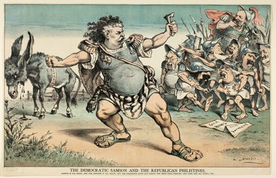 Il democratico Sansone e i repubblicani Filistei, da Puck da Joseph Keppler