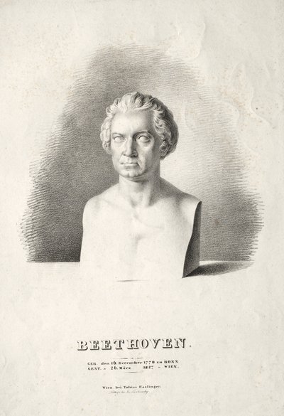 Busto di Ludwig van Beethoven da Joseph Kriehuber