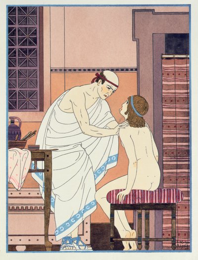 Esame della gola, illustrazione da 