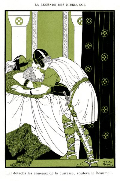 Leggenda dei Nibelunghi: Sigfrido abbraccia la Valchiria Brunilde da Joseph Kuhn Regnier
