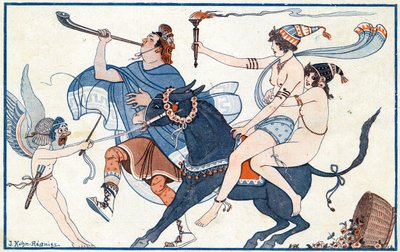 Scherzi nei freschi, il Carnevale a Pompei - illustrazione da la Vie Parisienne, 1923 da Joseph Kuhn Regnier
