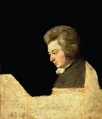 Ritratto di Wolfgang Amadeus Mozart (1756-91) al pianoforte, 1789 da Joseph Lange