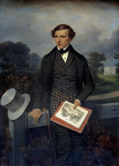 Ritratto di Gustave de Maupassant, padre dello scrittore. Dipinto di Joseph Louis Hippolyte Bellangé da Joseph Louis Hippolyte Bellange