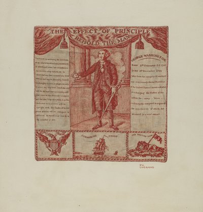 Tessuto stampato di George Washington, c. 1939 da Joseph Lubrano