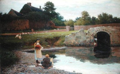 Giocando vicino al vecchio ponte da Joseph Malachy Kavanagh