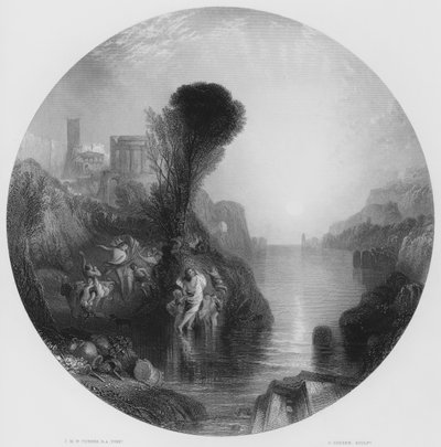 Bacco e Arianna, dal dipinto nella National Gallery (incisione) da Joseph Mallord William (after) Turner