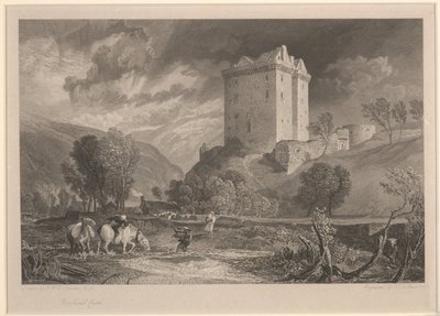 Castello di Borthwick (Antichità provinciali e scenari pittoreschi della Scozia), inciso da Henry Le Keux (1775-1851) da Joseph Mallord William (after) Turner
