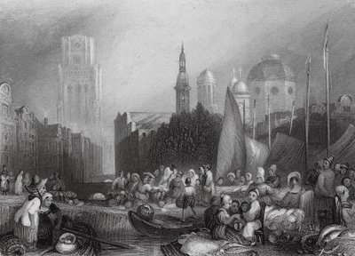 Mercato del pesce, Rotterdam da Joseph Mallord William (after) Turner