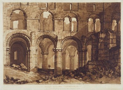 Cattedrale di Holy Island, incisa da Charles Turner (1773-1857) 1808 da Joseph Mallord William (after) Turner