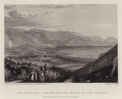 Il Mar Morto, Gerico e la Foce del Giordano, le Montagne di Moab in Lontananza da Joseph Mallord William (after) Turner