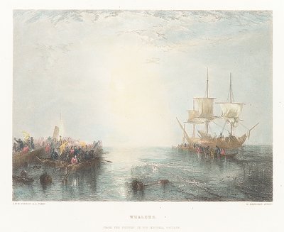 Baleniere. Dal quadro nella National Gallery da Joseph Mallord William (after) Turner