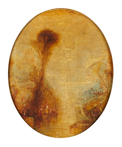 Paesaggio classico con viadotto da Joseph Mallord William (follower of) Turner