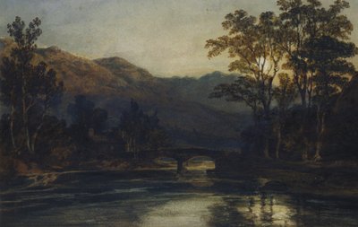 Un ponte su un fiume al chiaro di luna, 1798 da Joseph Mallord William Turner