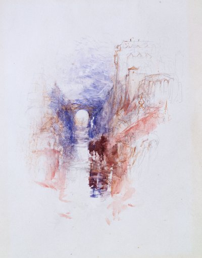 Un castello italiano sopra un fiume da Joseph Mallord William Turner