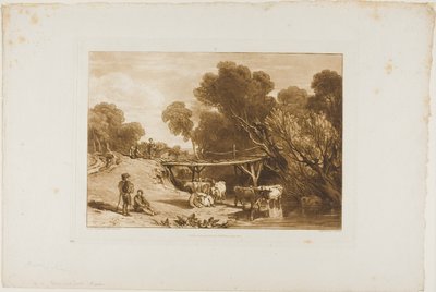 Ponte e mucche, tavola 2 da Liber Studiorum da Joseph Mallord William Turner