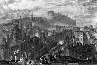 Edimburgo dalla Calton Hill, inciso da George Cooke, 1820 da Joseph Mallord William Turner