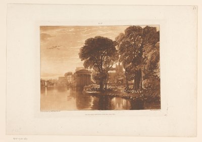Veduta di Isleworth dal Tamigi (Studi di paesaggio) (Liber Studiorum) da Joseph Mallord William Turner