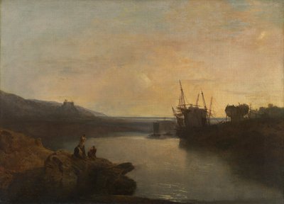 Castello di Harlech, da Tygwyn Ferry, crepuscolo di una sera d
