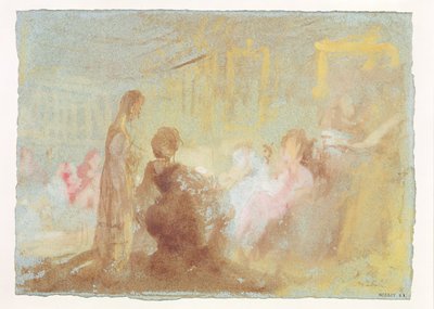 Interno a Petworth House con persone in conversazione, 1830 da Joseph Mallord William Turner