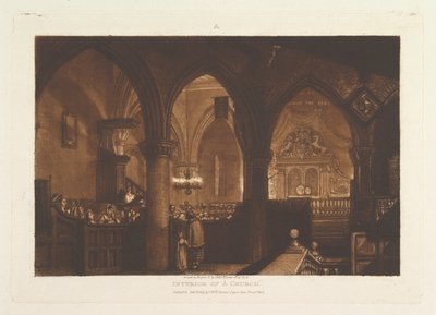 Interno di una chiesa, Liber Studiorum, parte XIV, tavola 70, 1 gennaio 1819 da Joseph Mallord William Turner