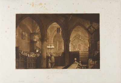 Interno di una chiesa, tavola 70 da Liber Studiorum da Joseph Mallord William Turner