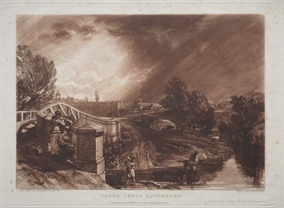 Liber Studiorum: Raccoglitori di crescione, Rails Head, Ferry Bridge, Twickenham da Joseph Mallord William Turner