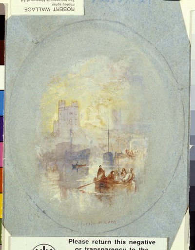 Orford Haven (guazzo rinforzato con penna e inchiostro su carta blu) da Joseph Mallord William Turner