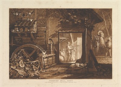 Mulino di Pembury, Kent Liber Studiorum, parte III, tavola 12, 10 giugno 1808 da Joseph Mallord William Turner