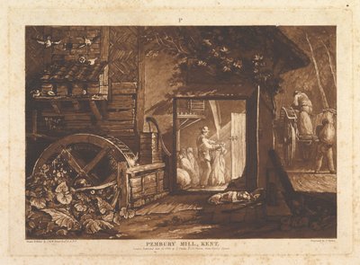 Mulino di Pembury, Kent Liber Studiorum, parte III, tavola 12, 10 giugno 1808 da Joseph Mallord William Turner