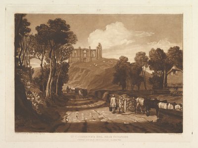 Collina di Santa Caterina vicino a Guilford, Liber Studiorum, parte VII, tavola 33 da Joseph Mallord William Turner