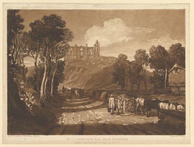 Collina di Santa Caterina vicino a Guilford, Liber Studiorum, parte VII, tavola 33, giugno 1811 da Joseph Mallord William Turner