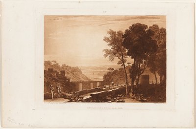 Il ponte e le capre, tavola 43 da Liber Studiorum da Joseph Mallord William Turner