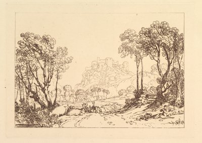 Il castello sopra i prati Liber Studiorum, parte II, tavola 8 da Joseph Mallord William Turner