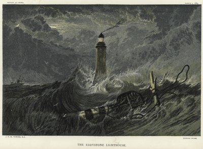 Il faro di Eddystone sugli scogli di Eddystone da Joseph Mallord William Turner