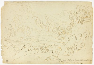 La caduta del fiume Tumble (recto); Vista di Fastraly (verso) da Joseph Mallord William Turner
