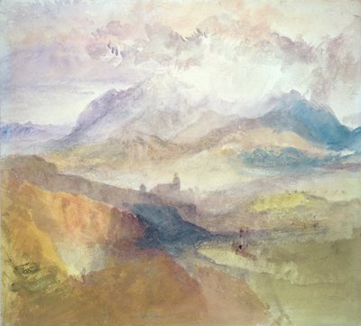 Veduta lungo una valle alpina, possibilmente la Val d