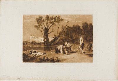 Giovani pescatori, tavola 32 da Liber Studiorum da Joseph Mallord William Turner
