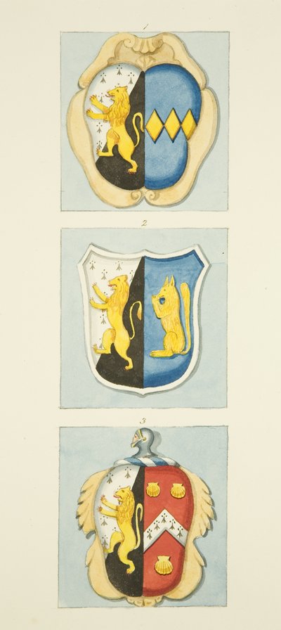 Tre stemmi sui monumenti in San Giacomo da Joseph Manning
