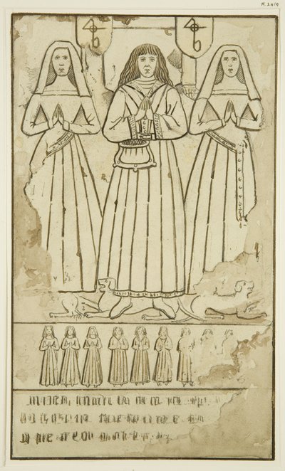 Pietra piatta sulla cima di una tomba sconosciuta nella cripta della Chiesa di San Giovanni da Joseph Manning