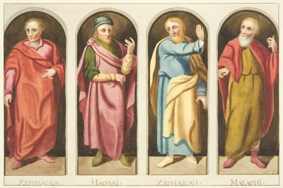 Quattro profeti minori dipinti sul lato ovest dello schermo che divide la navata dal coro della cattedrale di Bristol da Joseph Manning