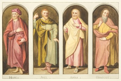 Quattro profeti minori dipinti sul lato ovest dello schermo che divide la navata dal coro della cattedrale di Bristol da Joseph Manning