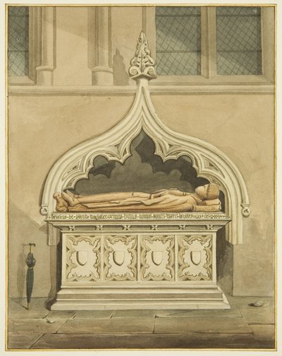 Monumento di Henry di Gaunt nel corridoio sud di San Marco e un ritratto dell