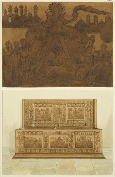 Vecchio baule di quercia nell
