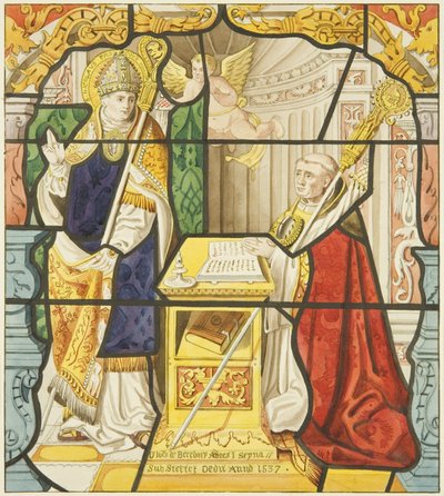 Vetrata nella finestra della sagrestia di San Marco, inclusi San Nicola da Joseph Manning