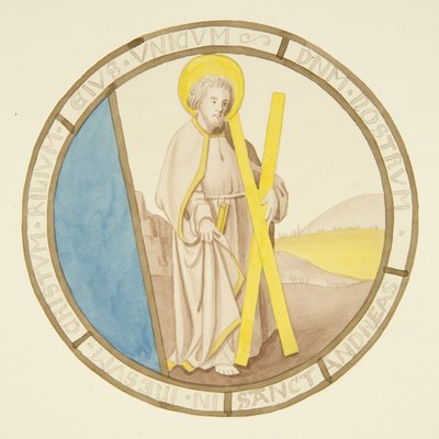 Vetrata nella cappella privata del Palazzo del Vescovo: San Andrea da Joseph Manning