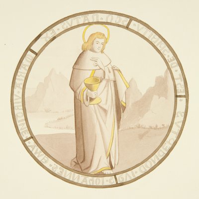 Vetrata nella cappella privata del Palazzo del Vescovo: San Giovanni da Joseph Manning