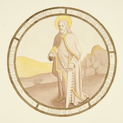 Vetrata nella cappella privata del Palazzo del Vescovo: San Simone da Joseph Manning